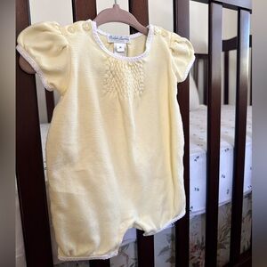 Ralph Lauren Baby Classic Smocked Romper – Soft Yellow – 3M - Discontinued Style